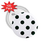 Polka Dots - Deep Green on White 2.25  Button (100 pack)