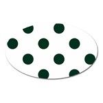 Polka Dots - Deep Green on White Magnet (Oval)