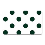 Polka Dots - Deep Green on White Magnet (Rectangular)