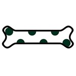 Polka Dots - Deep Green on White Magnet (Dog Bone)