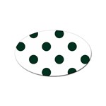 Polka Dots - Deep Green on White Sticker Oval (10 pack)