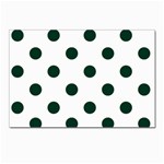 Polka Dots - Deep Green on White Postcard 4  x 6 