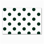 Polka Dots - Deep Green on White Postcards 5  x 7  (Pkg of 10)