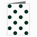 Polka Dots - Deep Green on White Greeting Cards (Pkg of 8)