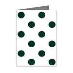Polka Dots - Deep Green on White Mini Greeting Card