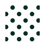 Polka Dots - Deep Green on White Greeting Card 4.5  x 6 