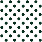 Polka Dots - Deep Green on White ScrapBook Page 12  x 12 