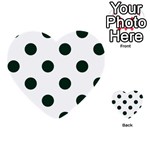 Polka Dots - Deep Green on White Multi-purpose Cards (Heart)