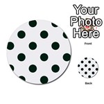 Polka Dots - Deep Green on White Multi-purpose Cards (Round)