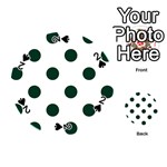 Polka Dots - Deep Green on White Playing Cards 54 (Round)