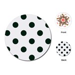 Polka Dots - Deep Green on White Playing Cards (Round)