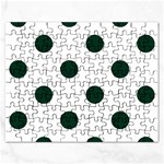 Polka Dots - Deep Green on White Jigsaw Puzzle (Rectangular)