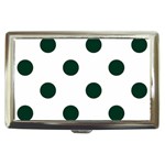 Polka Dots - Deep Green on White Cigarette Money Case