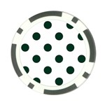 Polka Dots - Deep Green on White Poker Chip Card Guard (10 pack)