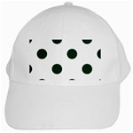 Polka Dots - Deep Green on White White Cap
