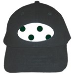 Polka Dots - Deep Green on White Black Cap