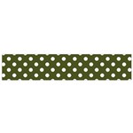 Polka Dots - White on Army Green Flano Scarf (Small)
