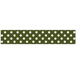 Polka Dots - White on Army Green Flano Scarf (Large)