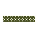 Polka Dots - White on Army Green Flano Scarf (Mini)