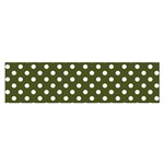 Polka Dots - White on Army Green Satin Scarf (Oblong)