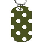 Polka Dots - White on Army Green Dog Tag (Two Sides)