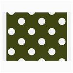 Polka Dots - White on Army Green Large Glasses Cloth