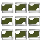 Polka Dots - White on Army Green 9mm Italian Charm (9 pack)