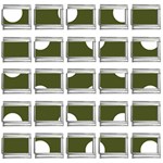 Polka Dots - White on Army Green 9mm Italian Charm (25 pack)
