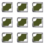 Polka Dots - White on Army Green Mega Link Italian Charm (9 pack)