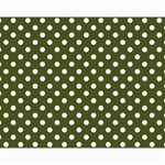 Polka Dots - White on Army Green Collage 11  x 14 