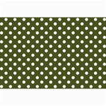 Polka Dots - White on Army Green Collage 12  x 18 
