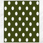 Polka Dots - White on Army Green Canvas 8  x 10 