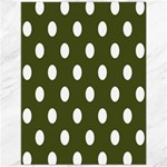 Polka Dots - White on Army Green Canvas 12  x 16 