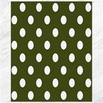 Polka Dots - White on Army Green Canvas 16  x 20 