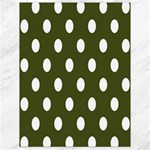 Polka Dots - White on Army Green Canvas 18  x 24 