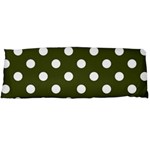 Polka Dots - White on Army Green Body Pillow Case (Dakimakura) (One Side)