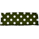 Polka Dots - White on Army Green Body Pillow Case Dakimakura (Two Sides)
