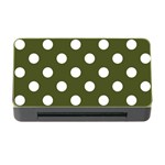 Polka Dots - White on Army Green Memory Card Reader with CF