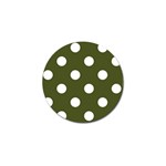 Polka Dots - White on Army Green Golf Ball Marker (10 pack)
