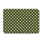 Polka Dots - White on Army Green Small Doormat