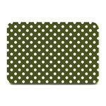 Polka Dots - White on Army Green Plate Mat