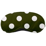Polka Dots - White on Army Green Sleeping Mask