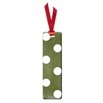 Polka Dots - White on Army Green Small Book Mark