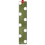 Polka Dots - White on Army Green Large Book Mark