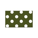 Polka Dots - White on Army Green Sticker Rectangular (10 pack)