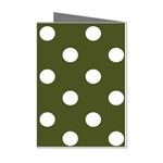 Polka Dots - White on Army Green Mini Greeting Cards (Pkg of 8)