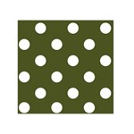 Polka Dots - White on Army Green Greeting Card 5  x 7 