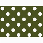 Polka Dots - White on Army Green 5  x 7  Photo Cards