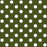 Polka Dots - White on Army Green ScrapBook Page 8  x 8 