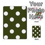 Polka Dots - White on Army Green Multi-purpose Cards (Rectangle)